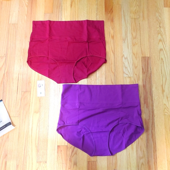 Set of 2 Purple & Merlot High Waisted Underwear Panties Women's US SIZE 9 XXL - Picture 1 of 9